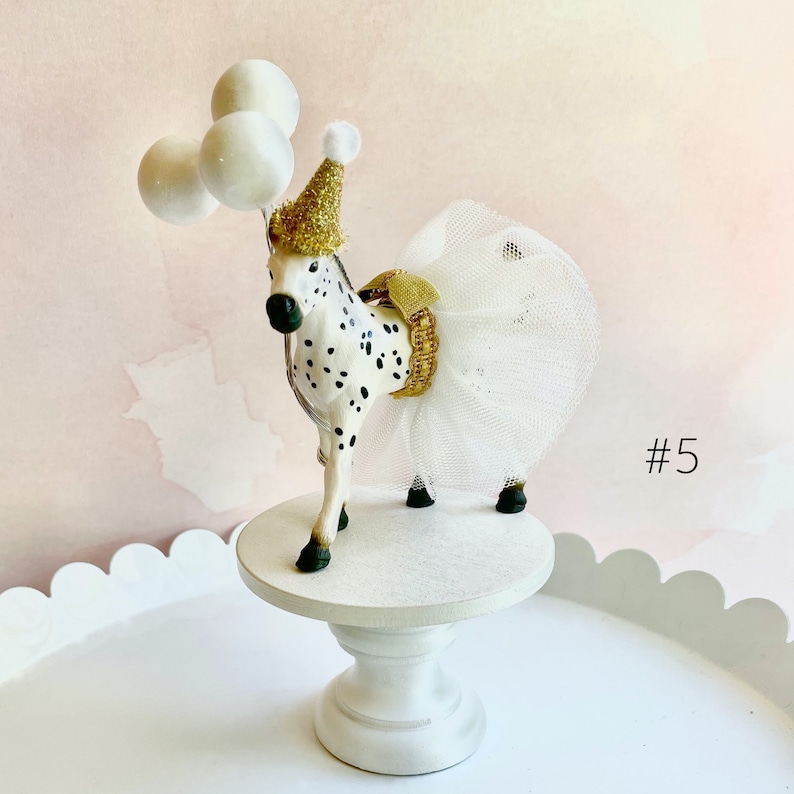 Horse Cake Topper / Cowgirl Party Decor #5 black white spots