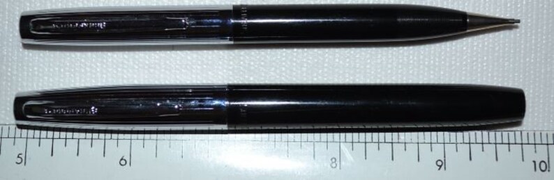 Sheaffer/'s Vintage Fountain Pen /& Pencil Set in Black with Chrome Caps