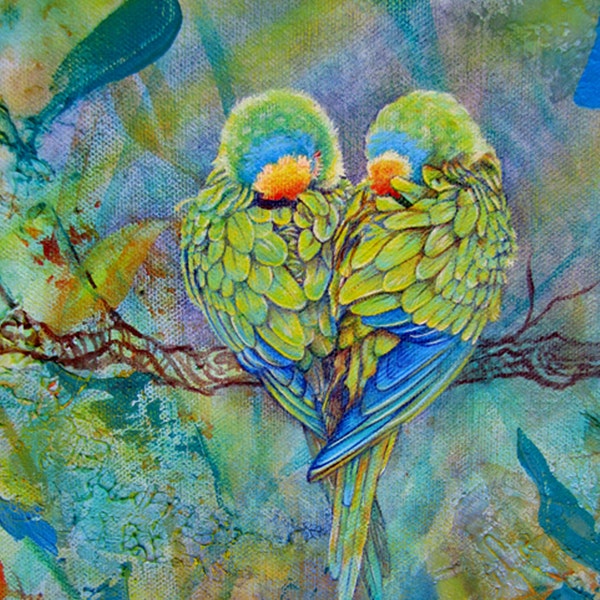 Lovebirds Ceramic Tile