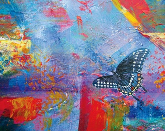 Black Swallowtail Butterfly Ceramic Tile, Flight to Euphoria
