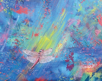 Pink Dragonfly Ceramic Tile, Mystic Traveler