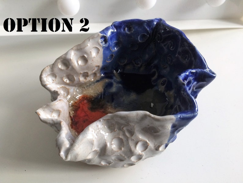 bowl Blue /& White glazed ceramic vessels dish hand made by Harper Bizarre Art