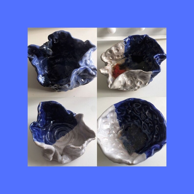 bowl Blue /& White glazed ceramic vessels dish hand made by Harper Bizarre Art