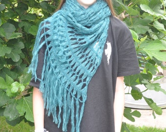 XL scarf -mohair/silk "fir green"