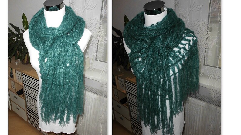 XL scarf mohair/silk fir green image 6