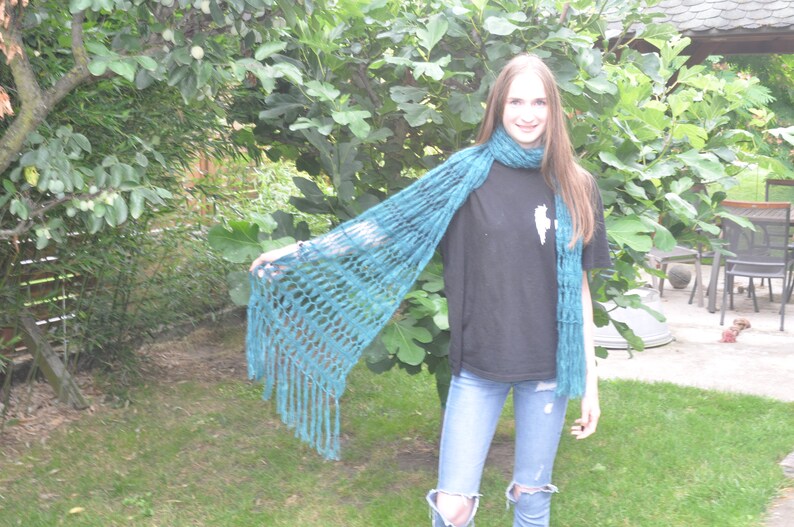 XL scarf mohair/silk fir green image 2