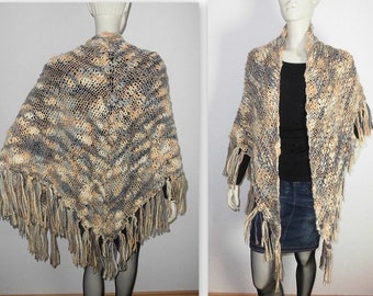 XL triangular scarf - beige/grey