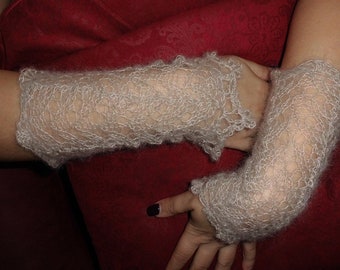 Pulse warmers/arm warmers/mohair/silk/natural