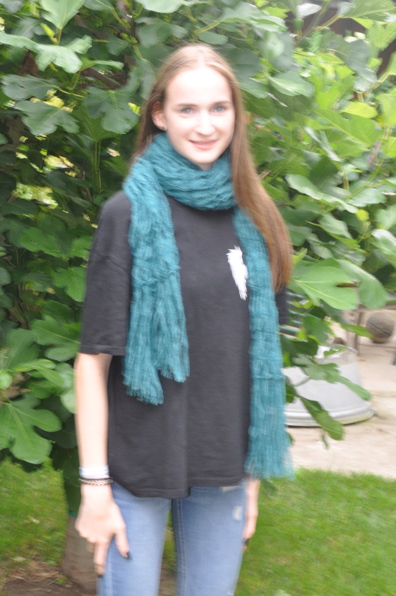 XL scarf mohair/silk fir green image 4