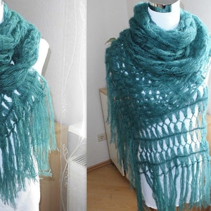 XL scarf mohair/silk fir green image 5