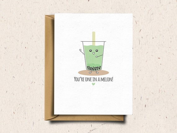 Bubble Tea Grusskarte Boba Tea Valentinstag Card Etsy