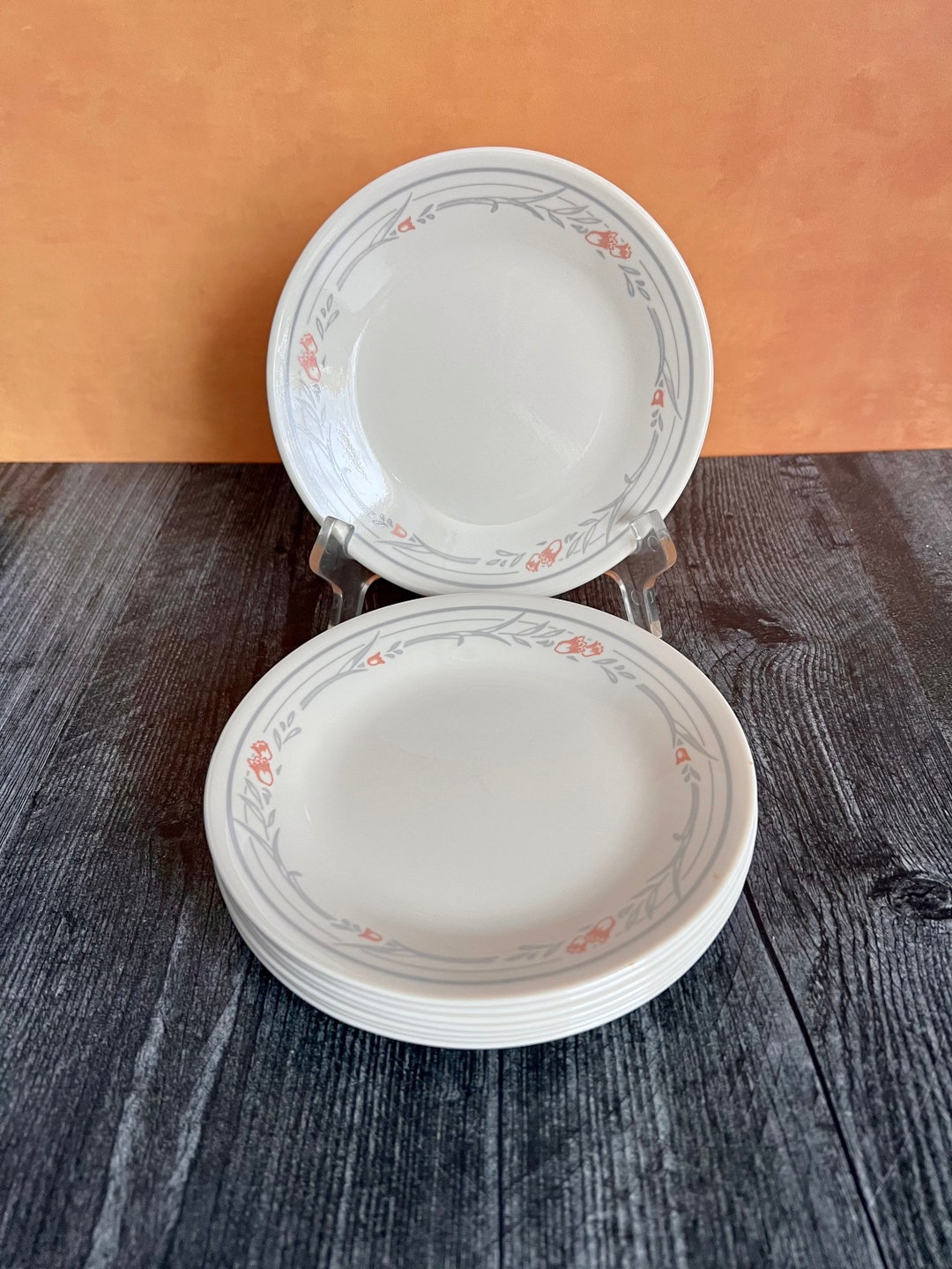 Vntg Corelle Set of 8 Corning Rose Side Plates Free Shipping Etsy