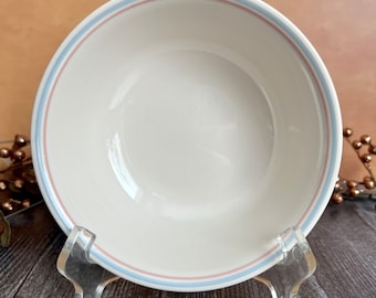Vntg Corelle Pink Blue Stripe Cereal Bowls Set of 5 - Corning Made in USA - Sold Together - Free Shipping