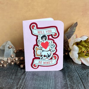 Handmade Card Will you be mine American Traditional Tattoo Art Mature Listing Free Shipping image 1