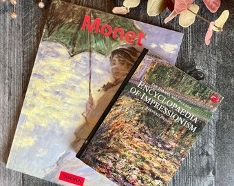 Vntg Two Books Monet & Encyclopedia of Impressionism - Free Shipping