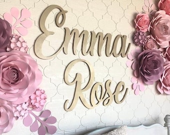 60" First + Middle Name, girl nursery name sign, custom name sign, nursery wall art, wooden name, nursery decor, baby name sign, name sign