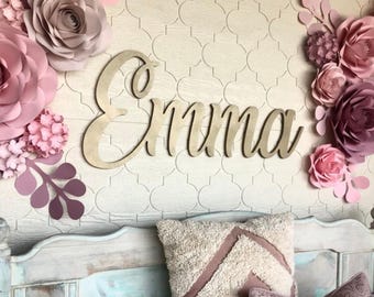 Custom Wooden Name Sign, Nursery Wall Decor, Baby Shower Gift