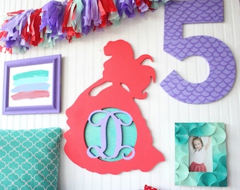 ariel themed letters etsy