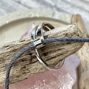 Sterling Silver Textured Ring for Knitters and Crocheters - Yarn Holder Ring - Adjustable Fit, gift for knitting and crochet enthusiasts.