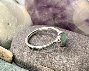 Sterling silver gemstone ring hammered silver stacking ring. Stones: Rose quartz, Aventurine, labradorite, Amethyst. Mothers day jewellery.
