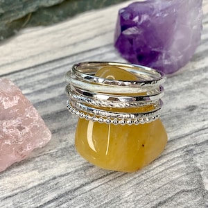 Sterling Silver Stacking Rings Set Stackable Ring Set 925 Silver ...