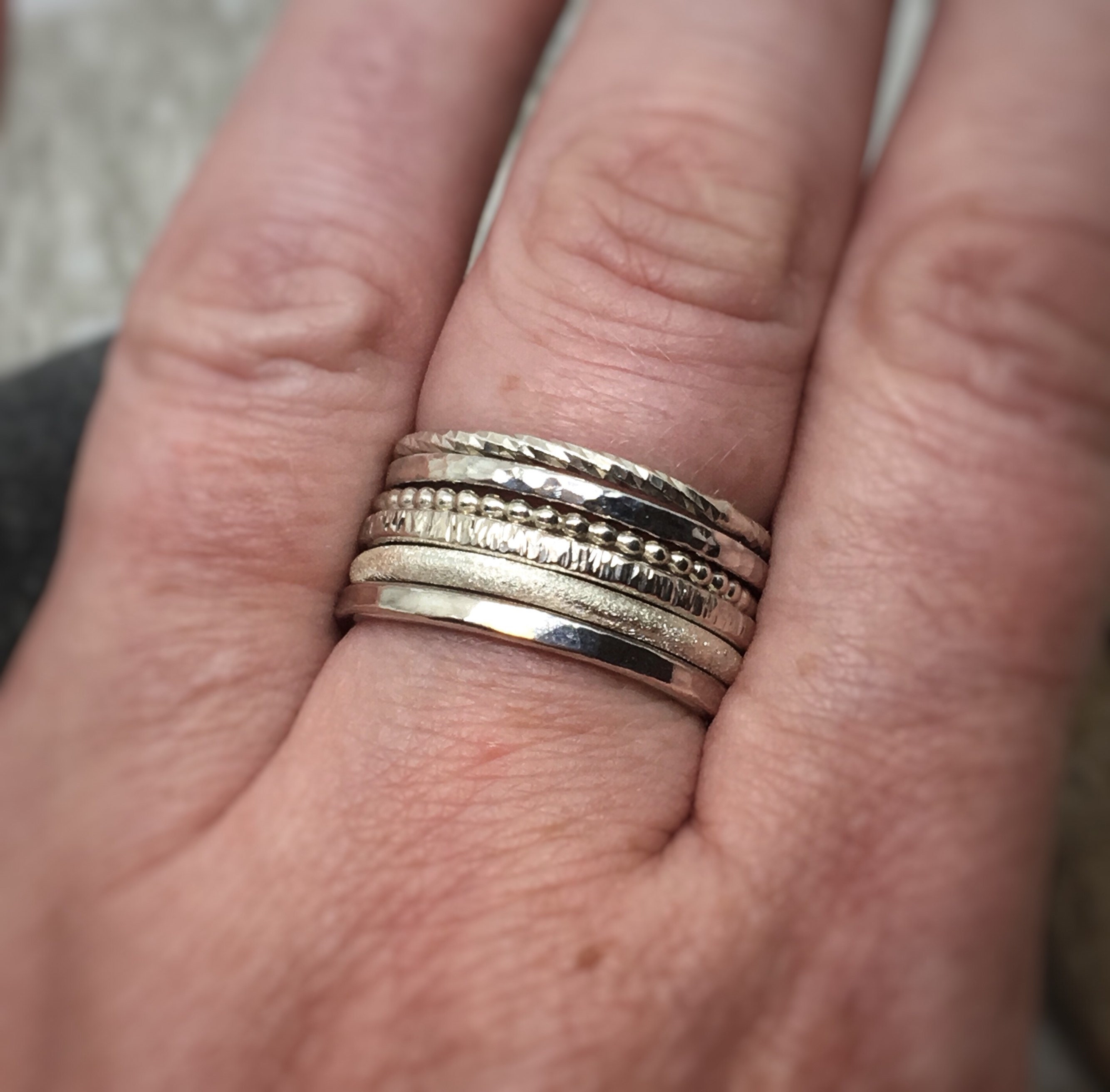 Sterling Silver Stacking Rings Set Stackable Ring Set 925 - Etsy UK