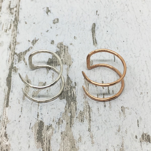 Midi ring knuckle ring sterling silver above the knuckle ring gold bronze ring toe ring thumb ring adjustable minimalist ring hammered