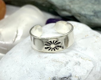 Sterling zilveren teenring, verstelbare teenring, brede teenring, 925 zilveren teenringen, midi ring, zomersieraden, strandkleding, lichaamsjuwelen