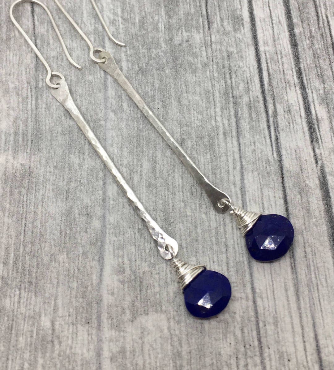 Sterling Silver Drop Earrings, Silver Gemstone Dangle Earrings, Silver ...