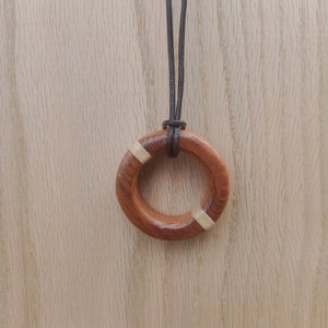 Wood Circle Pendant Necklace