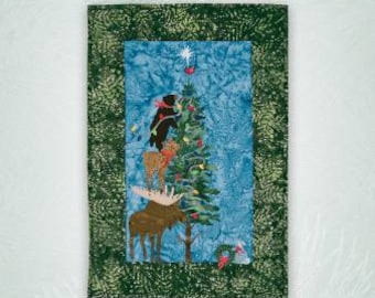 O Christmoose Tree Pattern , Kit and Embellishments set by Hoffman Kits