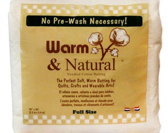 Batting Warm & Natural 90 by 96 Full size bagged