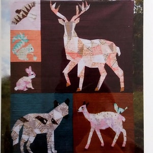 Violet Craft VC003 Forest Abstractions Quilt, 48&quot;x 60&quot; Quilt Pattern Supply List , Uncut Pattern