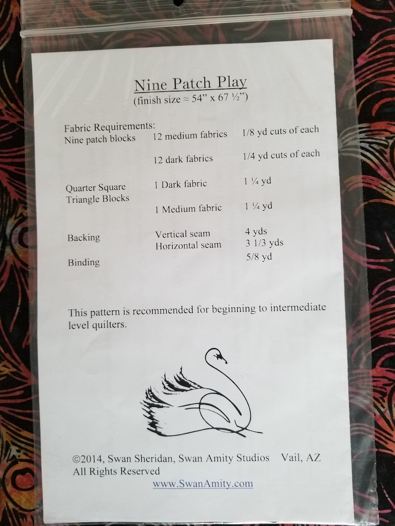 Nine Patch Play Quilt Kit by Swan Amity Studios