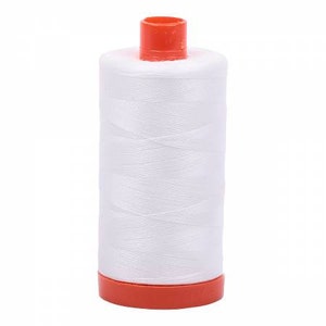 Mako Cotton Thread Solid 50wt 1422yds Natural White