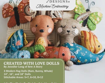 Created with Love Dolls Machine Embroidery USB from Riley Blake