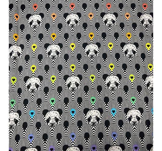 Linework by Tula Pink - Pandamonium - Ink Black - Cotton Quilt Fabric 125~ Sold by the yard