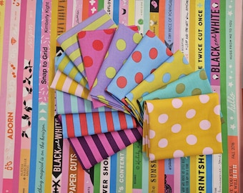 All Stars Poms and Stripes 12 pc  half yard Bundle by Tula Pink ~ In Stock Now!