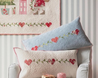 Rare blue plaid stone or putty, Tilda Heart Garland Pillow Kit, Merry Little Christmas fabrics