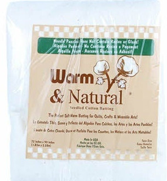 Batting Warm & Natural Cotton 72in x 90in (Twin Size)Bagged