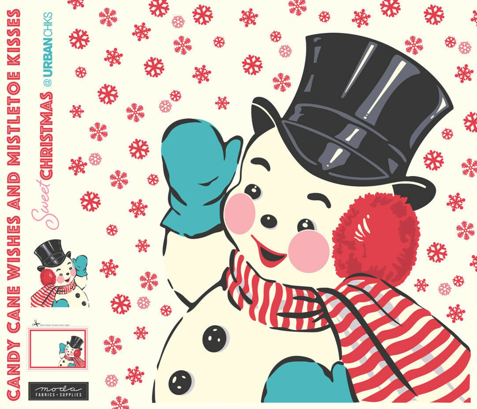 SWEET CHRISTMAS Kit Merry SNOWMAN Panel Quilt Kit by Moda | Etsy