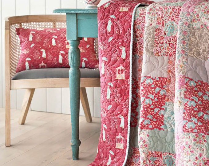 Whimsyquilt Quilt Kit 2 Color Choices pink and Sage or blue and Coral