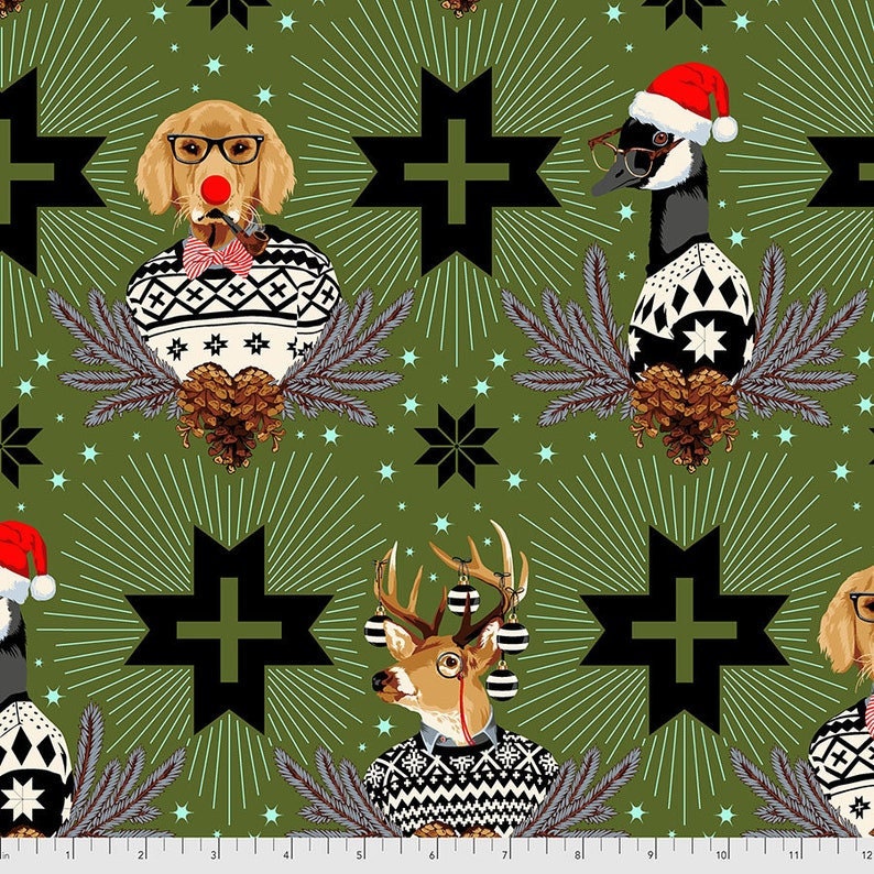 Comfort and Joy Quilt Kit Featuring Holiday Homies Flannel by Tula Pink