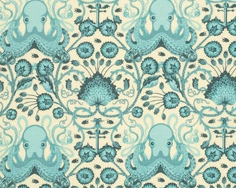 Rare OOP Tula Pink Octo Garden PWTP029, Saltwater, Octopus, Free Spirit Fabric, Quilt Fabric, Quilting, Cotton Fabric, Tula Octopus Fabric