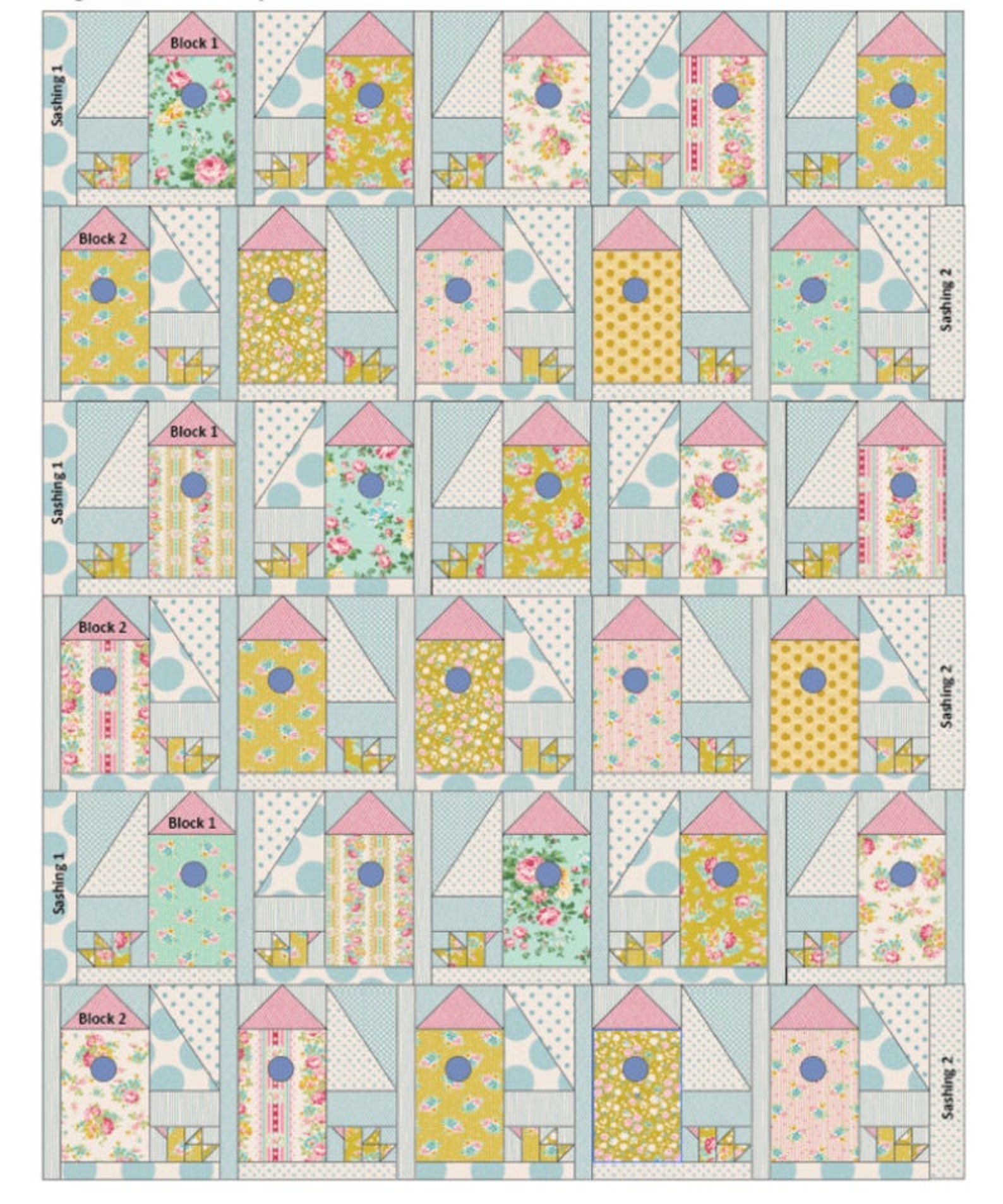 Tilda Birdhouse Quilt Kit 52 X 66 Featuring the Etsy