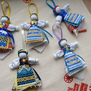 Easter decor Ukraine, Small Motanka doll, Ukrainian doll Motanka Ukraine Easter gift small Made in Ukraine doll amulet magical Ethnic decor Blue-yellow