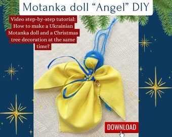 How to make Motanka Doll DIY Angel, Christmas tree decor DIY easy, Ukrainian Motanka Doll No Sew Tutorial, How to Make Amulet Ukrainian