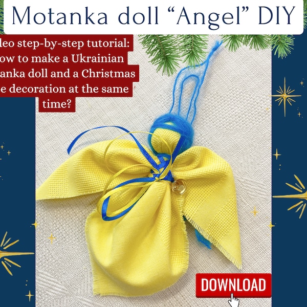 How to make Motanka Doll DIY Angel, Christmas tree decor DIY easy, Ukrainian Motanka Doll No Sew Tutorial, How to Make Amulet Ukrainian