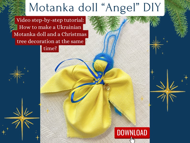 How to make Motanka Doll DIY Angel, Christmas tree decor DIY easy, Ukrainian Motanka Doll No Sew Tutorial, How to Make Amulet Ukrainian image 1