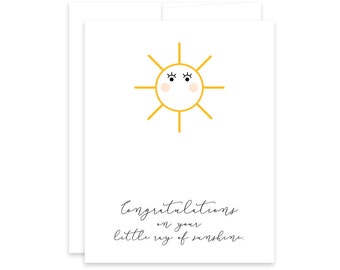 Baby Congratulations, Expecting Card, Pregnancy Card, New Baby Card - Congratulations On Your Little Ray of Sunshine